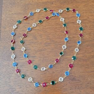 Monet colorful long gold necklace